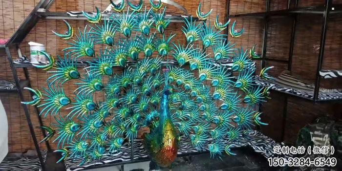 孔雀開屏景觀雕塑精品，小區(qū)雕塑，景觀孔雀開屏雕塑廠家