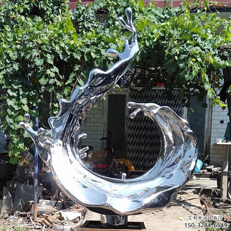 波浪雕塑供應(yīng)，城區(qū)小品，不銹鋼波浪雕塑制造商