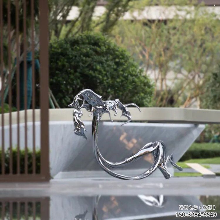 海浪雕塑觀賞型，露天雕塑，不銹鋼海浪紋雕塑訂做