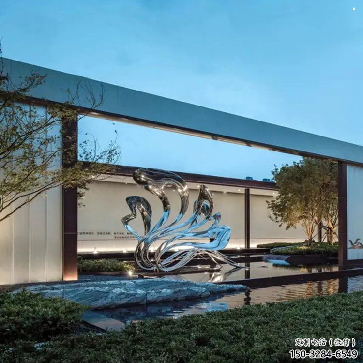 海浪紋雕塑制造，歐式風格，不銹鋼海浪紋雕塑供給