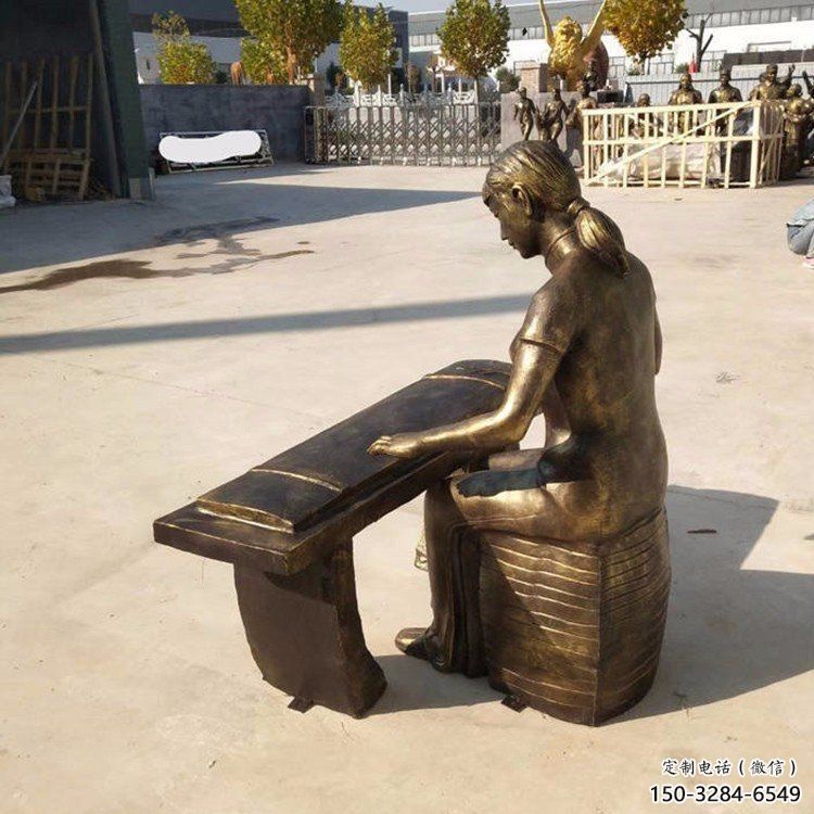 彈古箏雕塑精選，街道標識，民俗人物雕塑工程指用