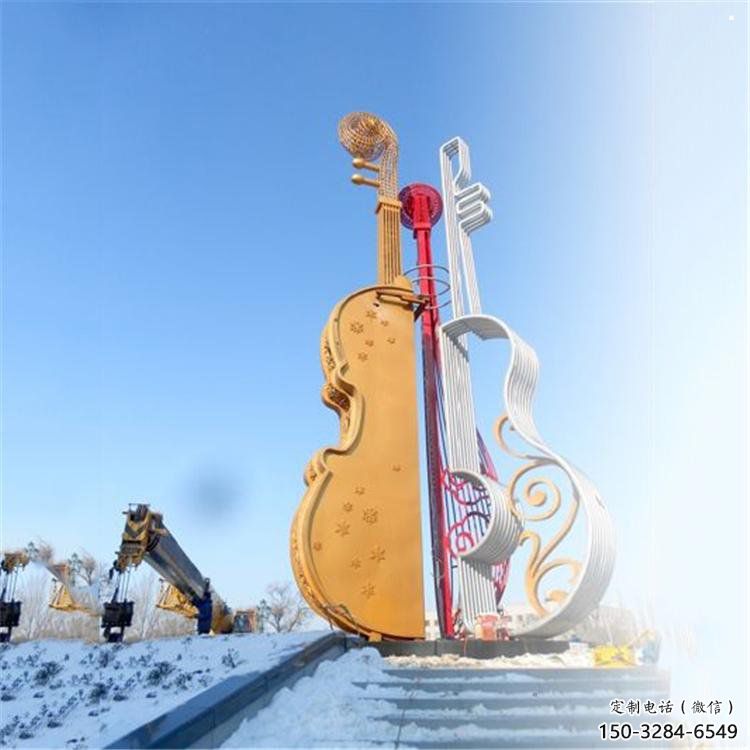 提琴雕塑供應(yīng)，樂器雕塑，烤漆提琴雕塑制造廠家
