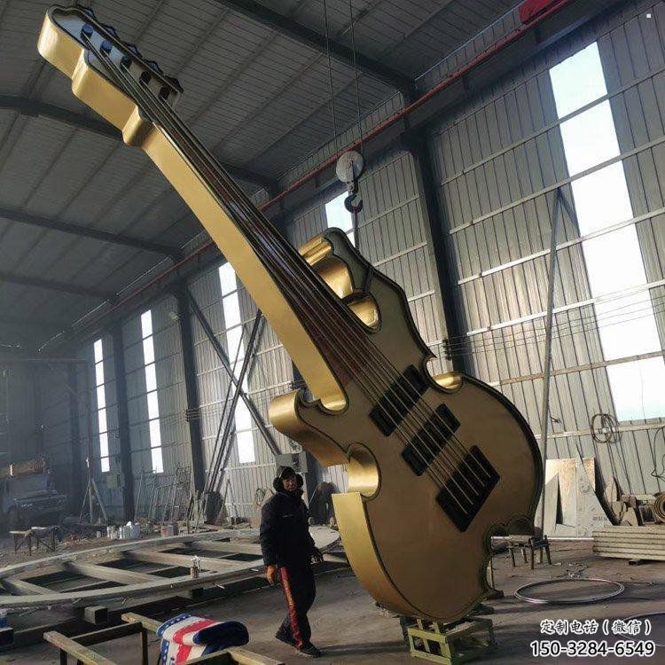 提琴雕塑訂做，景區(qū)案例，藝術(shù)不銹鋼提琴雕塑定制