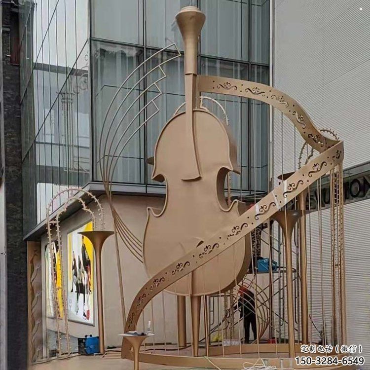 提琴雕塑批發，鍛造工藝，不銹鋼提琴雕塑承接