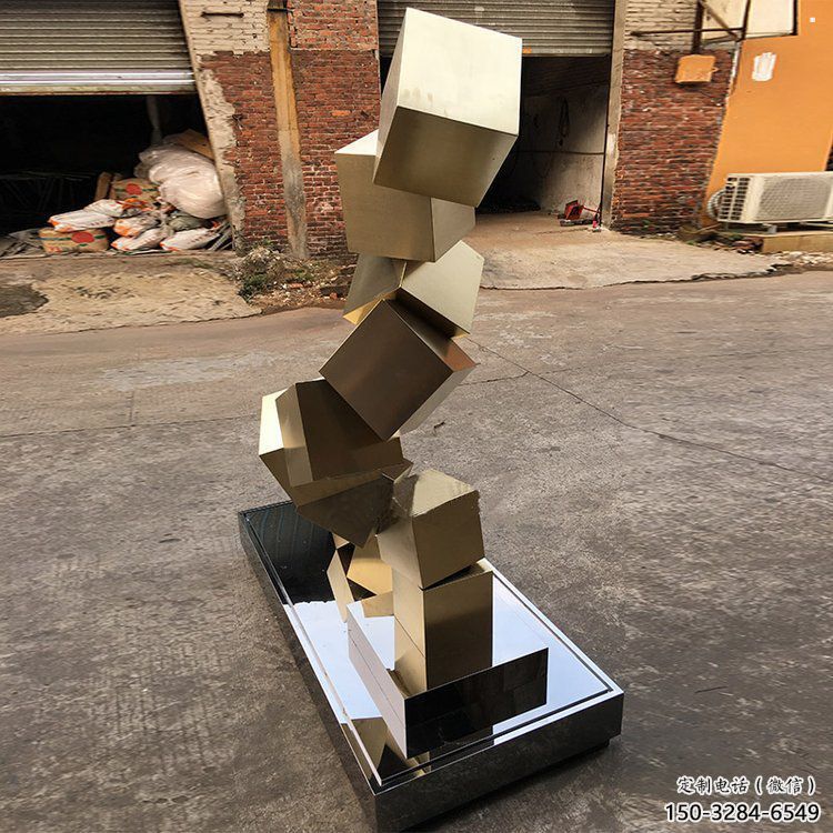 幾何體雕塑承接，鍛造工藝，不銹鋼幾何體雕塑制作