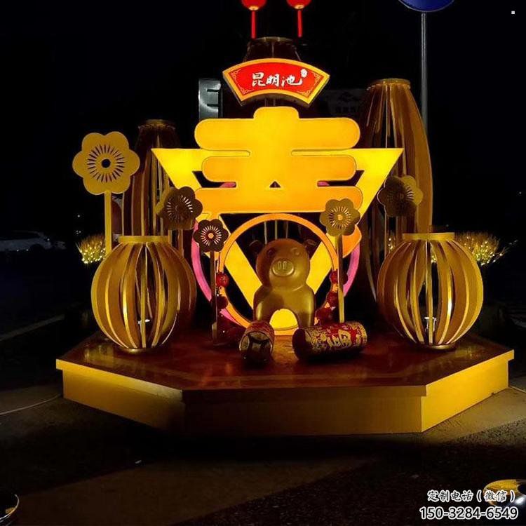 春字雕塑承接，城市裝飾，大型不銹鋼春字雕塑生產商