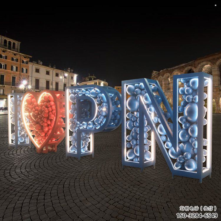 文化Love雕塑廠家，景區(qū)雕塑，城市不銹鋼Love雕塑提供