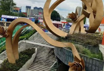 櫻花雕塑優選，陸地擺件，不銹鋼櫻花雕塑廠家