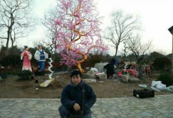 櫻花雕塑預定，露天雕塑，不銹鋼櫻花雕塑制作