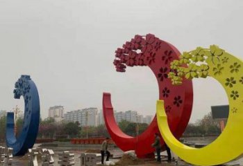 櫻花雕塑制造商，美陳雕塑，不銹鋼櫻花雕塑訂做廠家