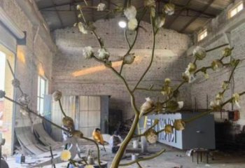 紫丁香雕塑訂做，戶外雕塑，不銹鋼紫丁香雕塑供給