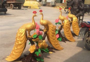 戶外孔雀擺放批發，景觀雕塑，銅孔雀雕塑生產商