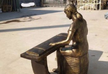 彈古箏雕塑精選，街道標識，民俗人物雕塑工程指用