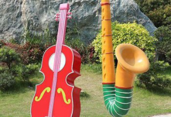 小提琴雕塑優選，景區案例，抽象不銹鋼小提琴雕塑選用