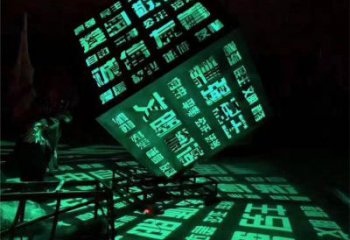 大型魔方雕塑選用，街道標識，燈光魔方雕塑廠家常用