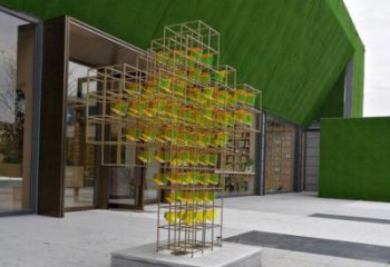 大型魔方雕塑優選，白鋼構件，燈光魔方雕塑廠家