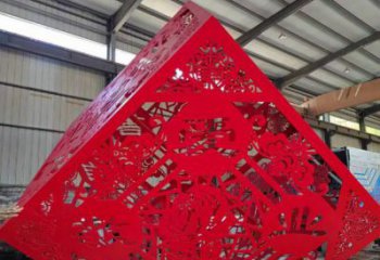 立方體雕塑標準，廣場系列，戶外鏤空立方體雕塑指用