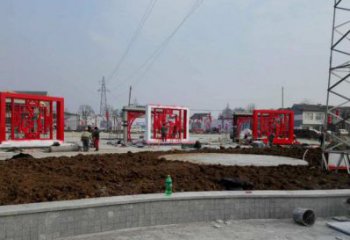 操場福字雕塑，鏤空景觀雕塑，噴砂制造