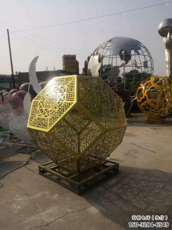 棱面球雕塑精選，室外雕塑，鏤空棱面球雕塑選定