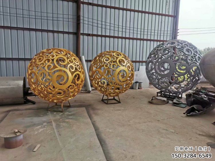 燈光球雕塑制造，廣場雕塑，制造不銹鋼燈光球雕塑廠家
