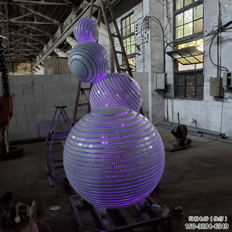 燈光球雕塑制作，公園小品，不銹鋼燈光球雕塑優選