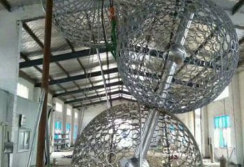 空心球雕塑點擊，景觀雕塑，鏤空空心球雕塑制作