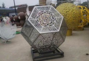 棱面球雕塑精選，景區雕塑，鏤空棱面球雕塑制作
