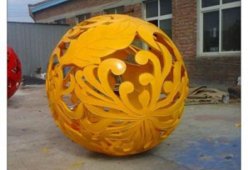 花紋球雕塑指用，小區雕塑，不銹鋼花紋球雕塑制作