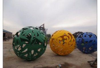 鏤空花紋球雕塑定做，廣場雕塑，不銹鋼花紋球雕塑優(yōu)選