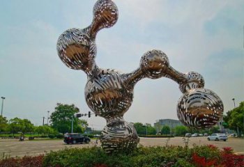 原子球雕塑廠，鏤空工藝，不銹鋼原子球雕塑精選