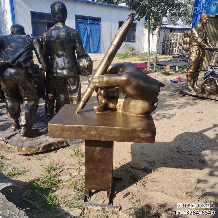 地標擺件，手握鋼筆雕塑生產商，戶外景觀雕塑