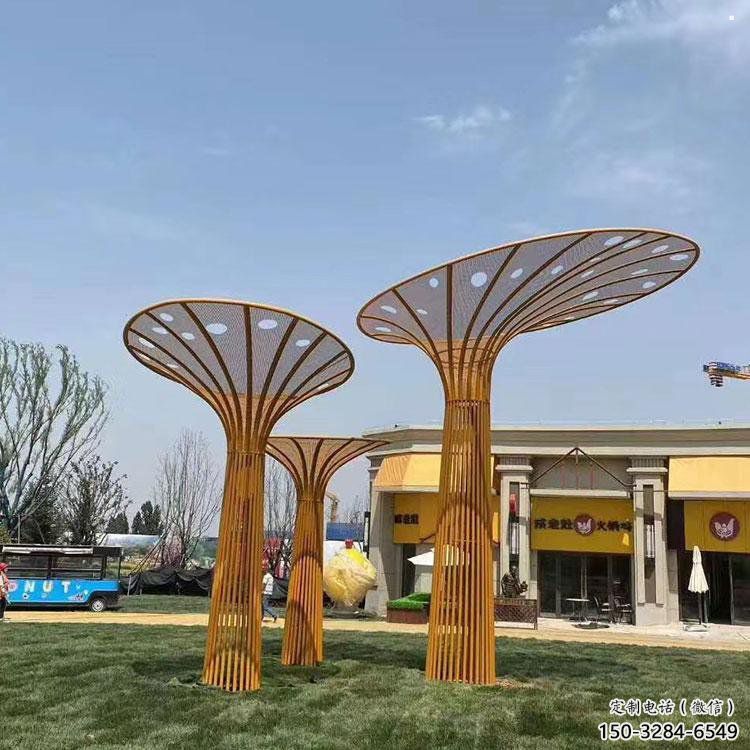 遮陽(yáng)樹(shù)雕塑制作，村標(biāo)概念，不銹鋼遮陽(yáng)樹(shù)雕塑廠