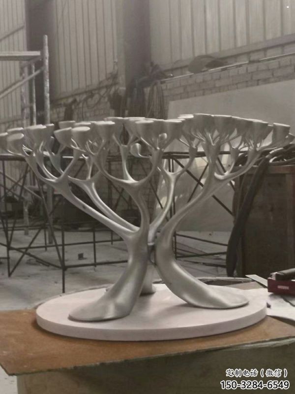 燈光樹雕塑點擊，地標擺件，金屬燈光蘑菇樹雕塑承接