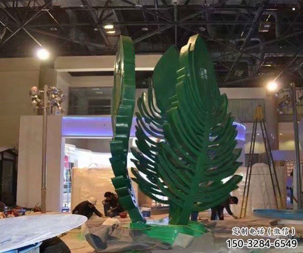 樹葉雕塑定制，城市裝飾，鐵藝樹葉雕塑廠家承接