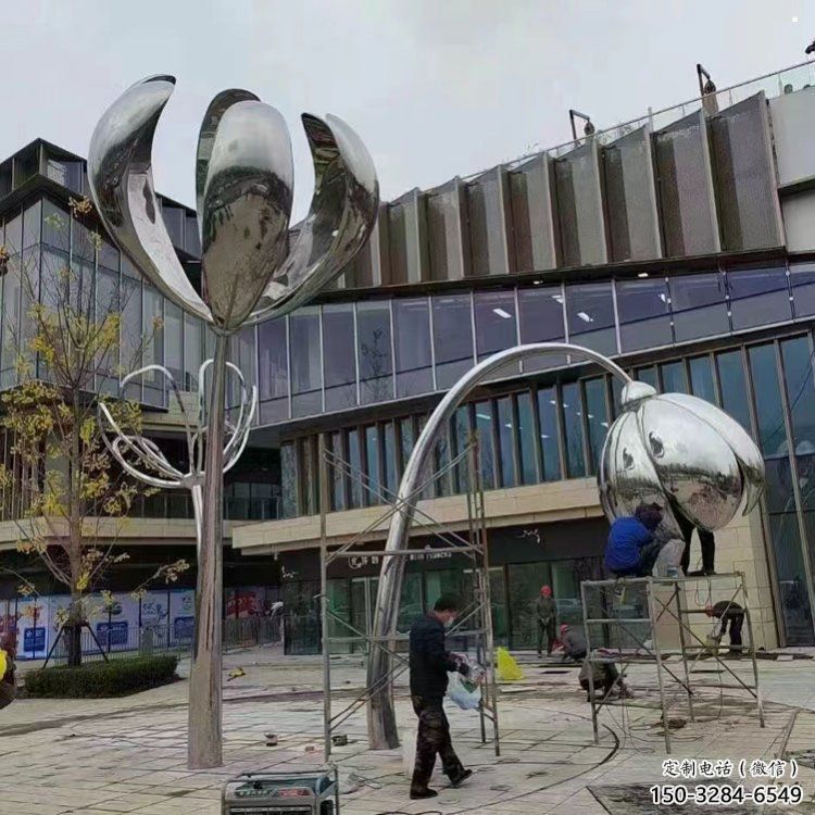 四葉草雕塑承接，村標(biāo)概念，不銹鋼四葉草雕塑供需
