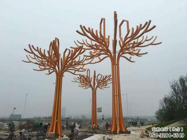 發財樹雕塑生產，標識雕塑，不銹鋼發財樹雕塑優選