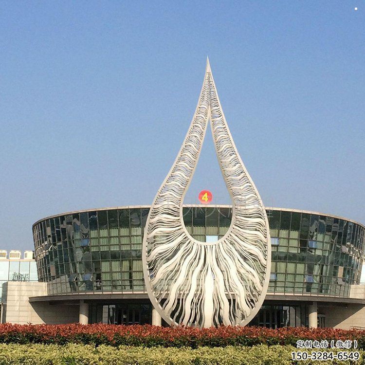 景觀水滴雕塑，鏡面景觀雕塑，抽象工藝