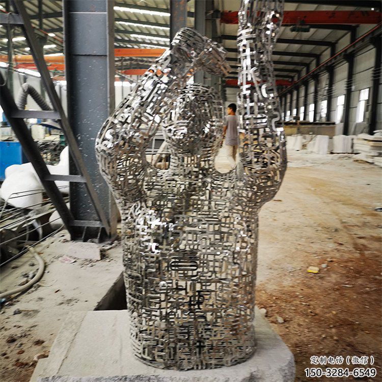 鏤空人物雕塑展品，景觀概念，鐵藝字母人物雕塑優選