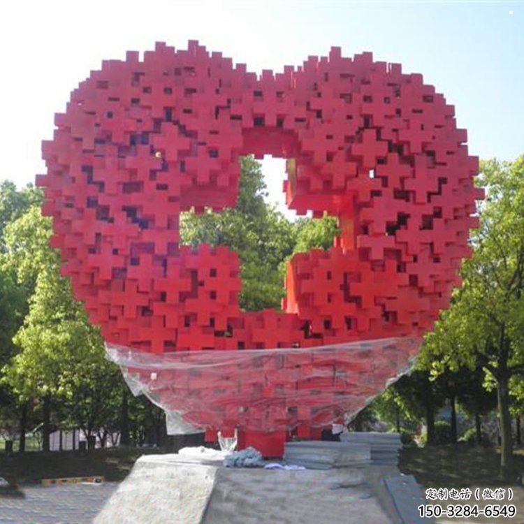 愛心雕塑通用，花園小品，廣場不銹鋼愛心雕塑優價