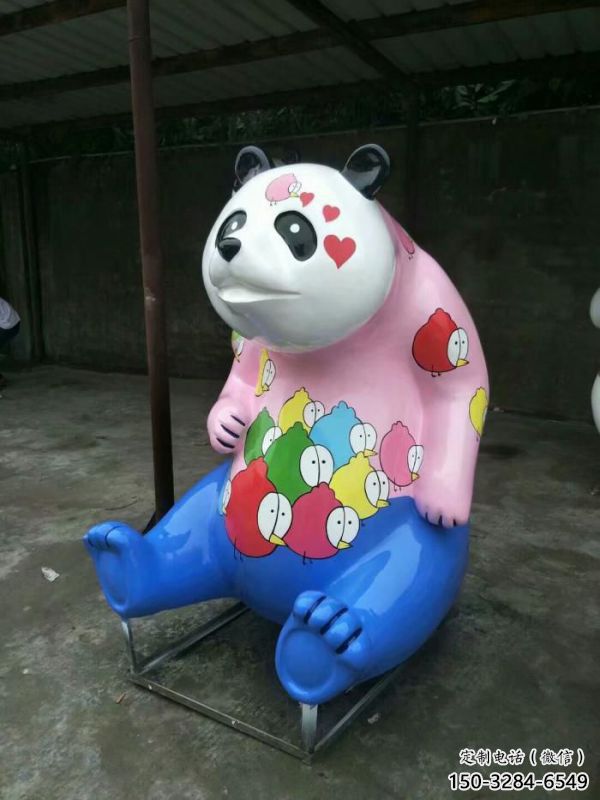 熊貓雕塑工廠，城市裝飾，彩繪熊貓雕塑供給