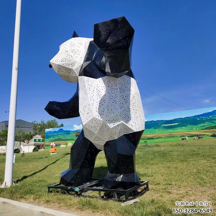 廣場熊貓雕塑批發(fā)，廣場系列，切面熊貓雕塑廠定價(jià)