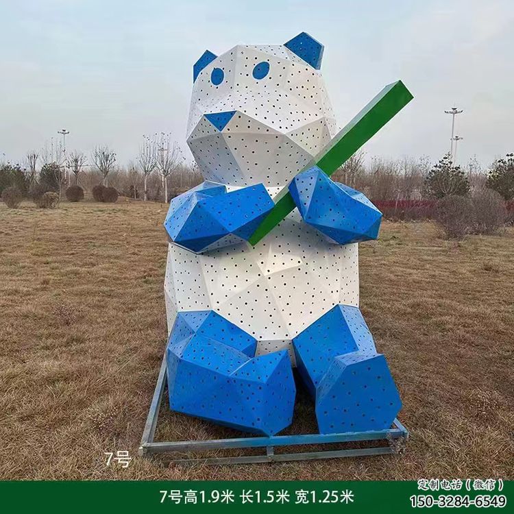 景觀熊貓雕塑制造，歐式風(fēng)格，切面熊貓雕塑廠家定價(jià)