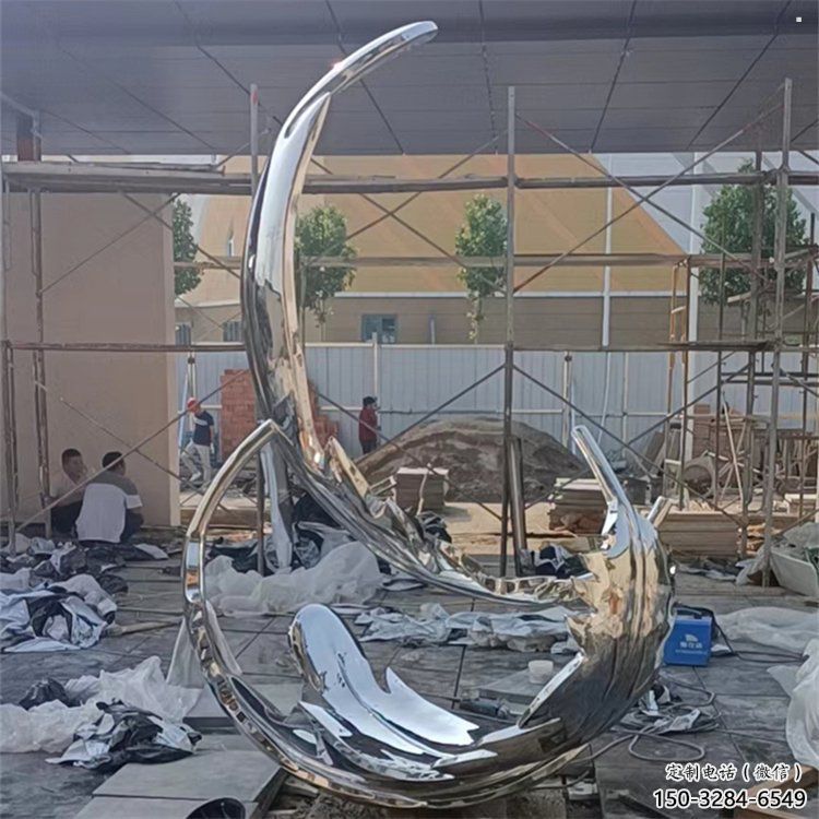 羽毛雕塑通用，花園小品，廣場鏡面羽毛雕塑優價