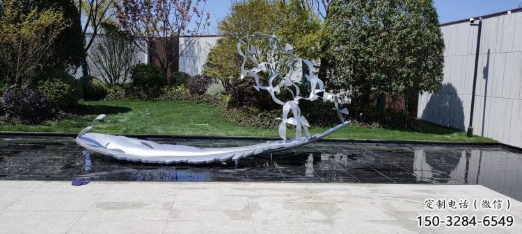 羽毛雕塑優(yōu)選，多彩藝術(shù)，景觀鏡面羽毛雕塑選用