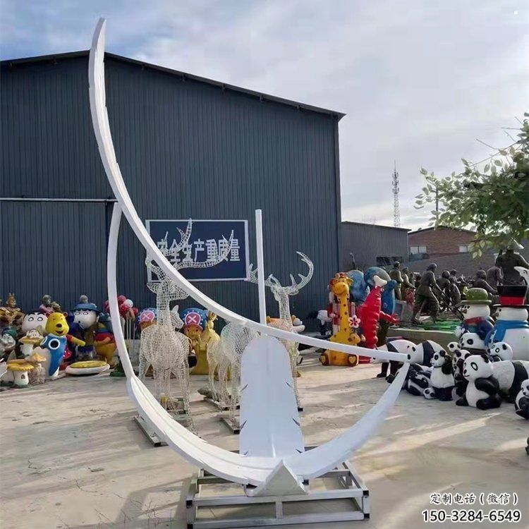 廣場羽毛雕塑批發，廣場系列，烤漆羽毛雕塑定價