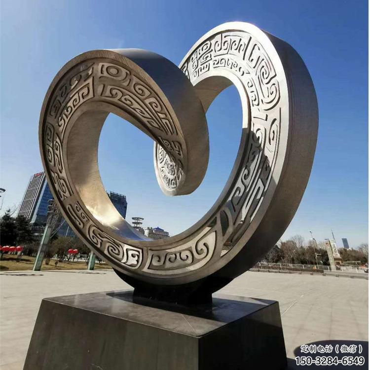 大型雙環雕塑常用，戶外擺放，不銹鋼雙環雕塑專供