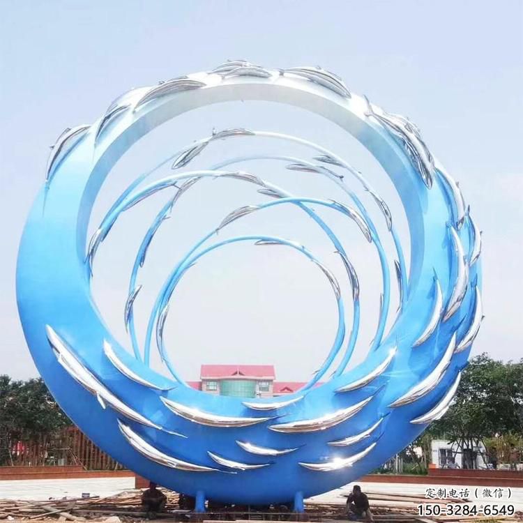 景區圓環雕塑觀賞型，公園小品，別墅烤漆圓環雕塑生產商