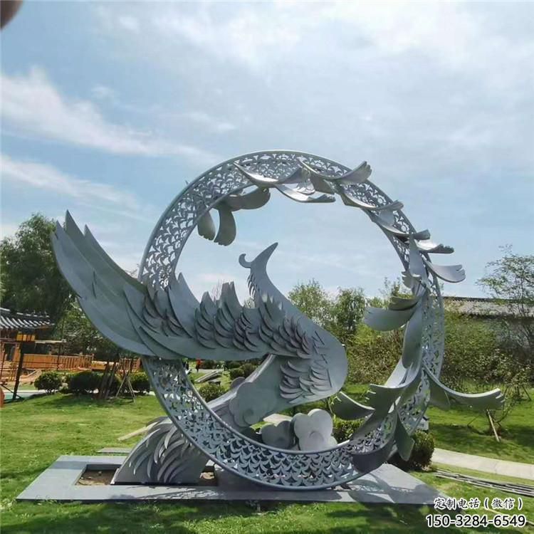 小圓環雕塑承接，景區案例，烤漆圓環雕塑承接