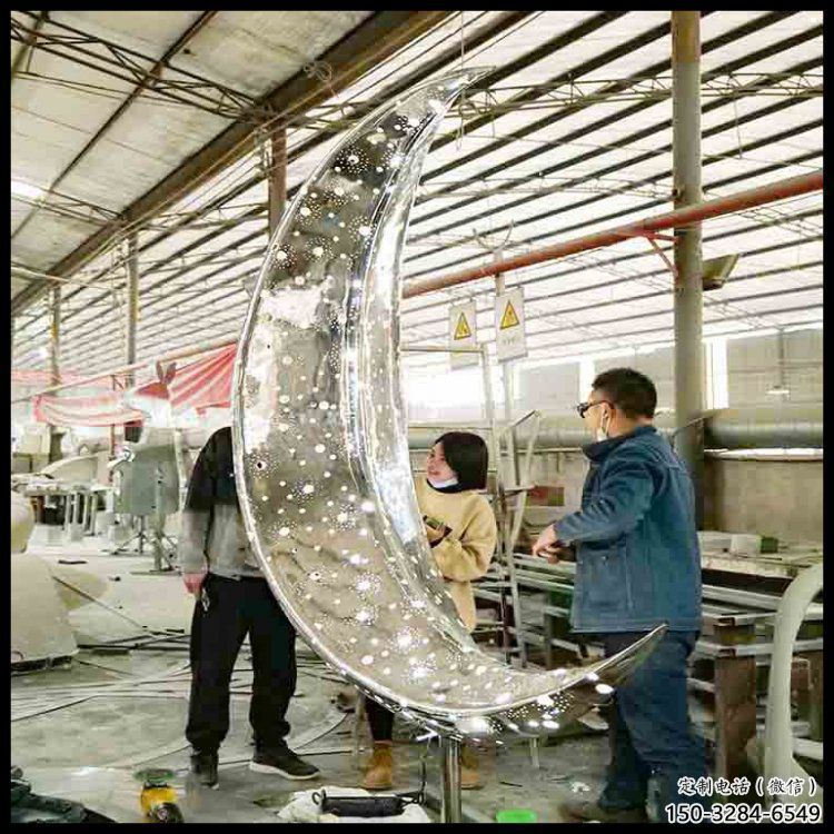 月亮雕塑制作專供，園林裝飾，建筑鏤空月亮雕塑批發