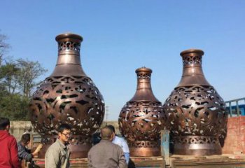 銅花瓶雕塑精選，戶外雕塑，景觀銅花瓶雕塑優價